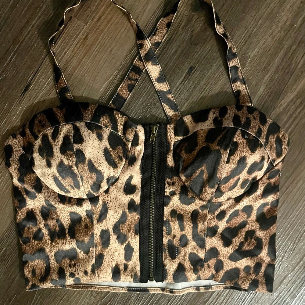 Leopard print Bralette crop top